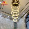 Đèn thả thông tầng pha lê, đèn thông tầng biệt tự sang trọng 3957