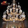 Đèn chùm đồng, chao đá tự nhiên cao cấp, trang trí phòng khách 8250T8