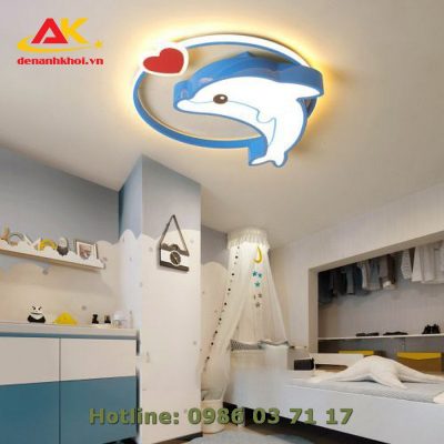 Đèn ốp trần phòng ngủ trẻ em hình cá heo đẹp, giá rẻ 1106